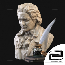 Decorative set Bust of Beethoven Bust of Beethoven