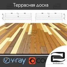 Material wood Multi-colored decking