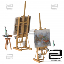 Art set with easel