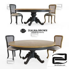 Table and chair Dialma Brown