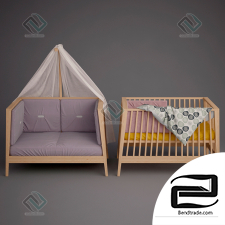 Children's bed Baby cot Linea Leander