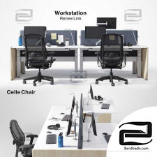 Office furniture Renew Link Workstation,Celle chair