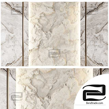 Decorative wall panel with stone 04