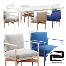 Gandiablasco Onde table and chairs