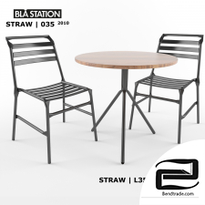 BLA STATION | STRAW chair and table set