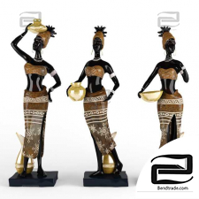 Sculptures of African women