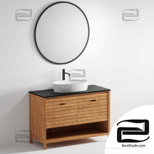 Sink furniture LA REDOUTE INTERIEURS Saturn acacia 120 cm