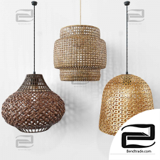 Rattan 4 Pendant Lamp