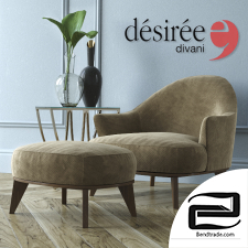 Desiree chair and pouf