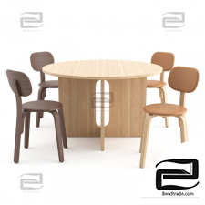 Table and chair Afteroom Plus, Androgyne by MENU