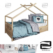 Vicco Hausbett Design Baby Bed