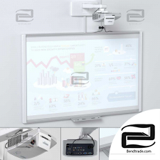 Interactive Whiteboard with Smart SBM685 Vivitek DH758UST Projector