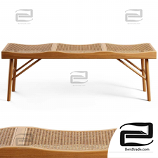 Zara Bench Home of wood and rattan
