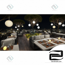 Orby, 3D scene interior restaurant