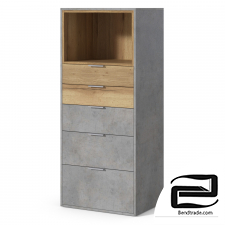 Chest of drawers with an open shelf 3D Model id 10674