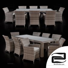 Table and chair Savannah 9 Piece Outdoor Wicker Dining Set