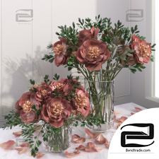 Bouquet Bouquet Red Pink Peony Flower Vase