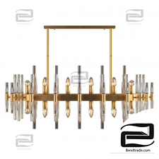 Modern Glass Living Room Chandelier in Brass