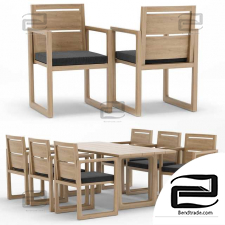 RH Outdoor Navaro Table and Chair