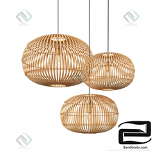 Hanging lamp Globe Wooden Pendant lamp