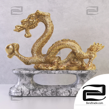Sculptures Golden Dragon Sculptures
