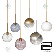 Hanging lamp Sculptural Glass Globe Pendant