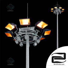 Street lighting Mast with mobile crown, Searchlight Jupiter