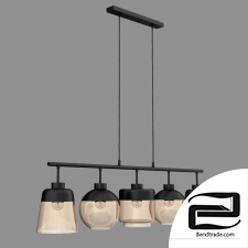 Lamp with glass shades on suspension TK Lighting 2382 Amber