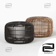 Table Table Small Flat Rattan Side