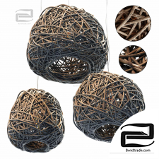 Lamp Rattan sphere hive n2