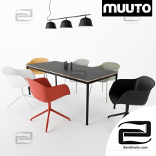 Table and chair Table and chair MUUTO Fiber, Ambit Rail, Base