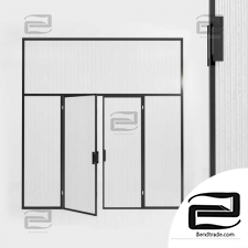 Glass partition doors