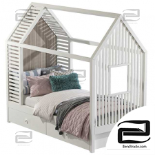 Baby bed bed in the form of a house 05