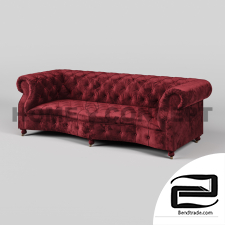 Triple sofa Serpentine Bensington, velvet; Serpentine Siren 3 Seater, Velvet