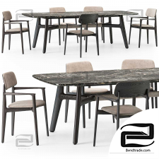 Poliform Curve table and chairs