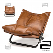 Leather Cross Low Armchair by Arflex