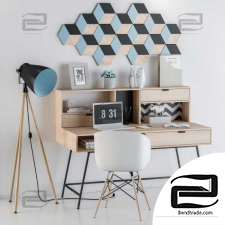 Office Furniture Home Office Wood Blue