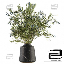 Bouquets of Green Branch in vase 01