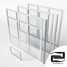 aluminum partition with glazing