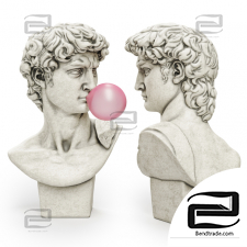 Sculptures Bust of David Michelangelo