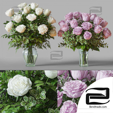 Bouquets of White and pink Rose