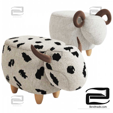 Plush Animal Children's Pouf