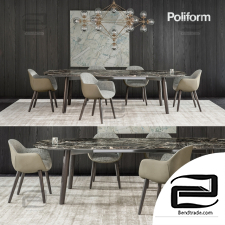 Table and chair Poliform Mad