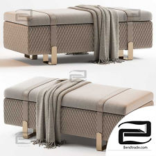 Banquette Modern Italian Designer Quilted Leather