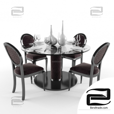 Table and chair Elegant Velvet Lacquered