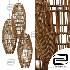 Lamp wicker barrel n2