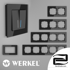 Glass frames for sockets and switches Werkel Favorit (black)