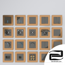 Werkel sockets and switches (grey-brown)