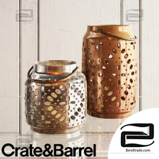 Metal ceramic lanterns Crate&barrel wisteria metallic ceramic lanterns