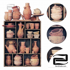 Dishes clay decor n17 / Clay tableware No.17